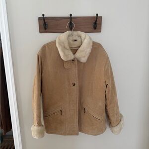 St. John's Bay Women’s Suede Fur Coat